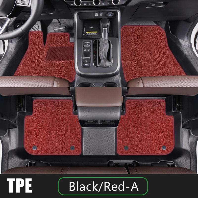 Premium TPE Car Special Floor Mat For Smart fortwo 2011- 2015,fortwo 2015-2019 Interior Accessories Durable Anti-fouling Carpet Vue black red-A fortwo 2015-2019