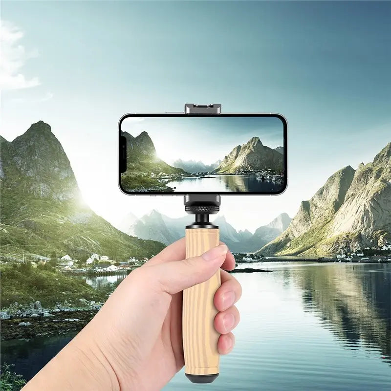 Hot-Wooden Handle Camera Grip Stabilizer Handgrip With 1/4 Inch Screw Port Universal DSLR Mirrorless Cage Side Handle Vue