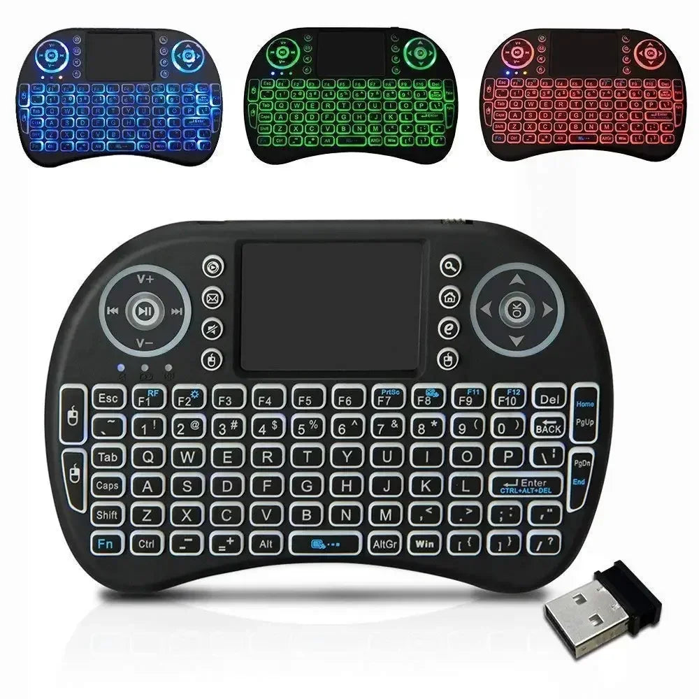 Cool Backlit I8 Mini Air Mouse 2.4G Wireless Keyboard Touchpad English Russian Spanish French Remote Control for Android Vue