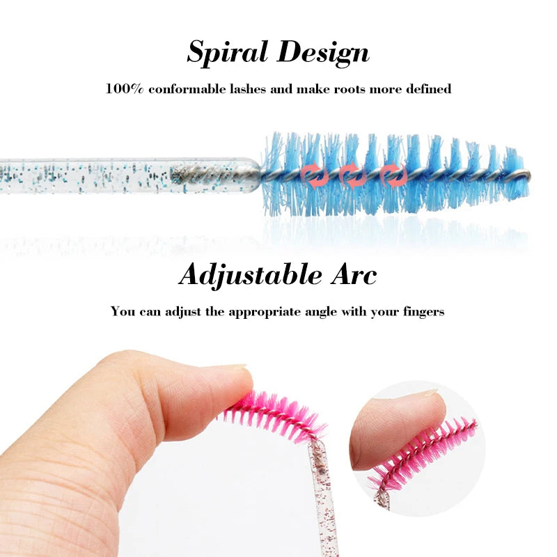 50pcs Disposable Eyelash Brushes Eyelashes Extension Tools Eyebrow Brush Mascara Wands Applicator Spoolers brosse cils Vue