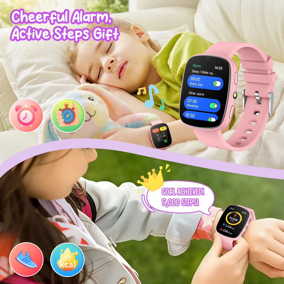2026 Kids Games Smartwatch 1.83''HD Screen Camera 22 Interesting Games Sleep Monitor Alarm Clock Calculator Children Watch Gifts Vue