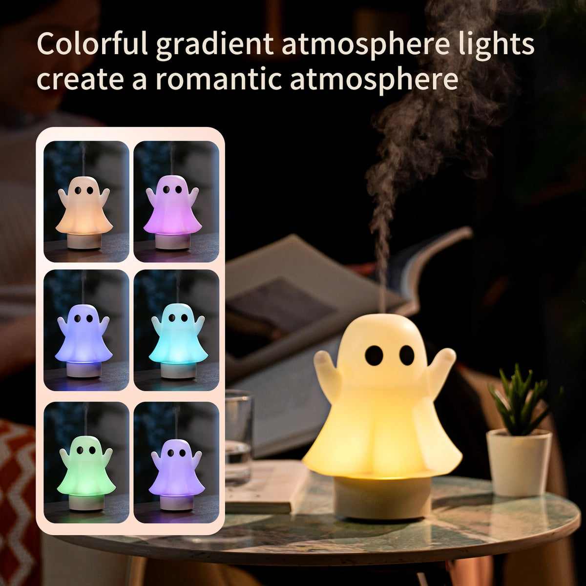 Ghost Aroma Diffuser Humidifier with 7-Color Night Light Aroma Diffuser Humidifier Vue