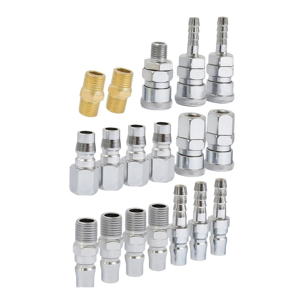 18-Piece Pneumatic Quick Connect Fitting Set | Air Hose Couplings Pneumatic Fitting Set Vue