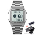 SKMEI 1763 Men's Digital Watch – Qibla & Hijri Calendar Digital Sport Watch Vue silver white withbox China Mainland