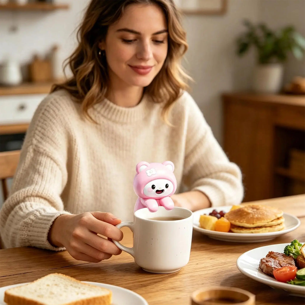 Mini Food Cooling Fan Quiet Animal Shape USB Rechargeable Personal Drink Chiller Fan for Soups Stews Coffees Teas Baked Goods Vue