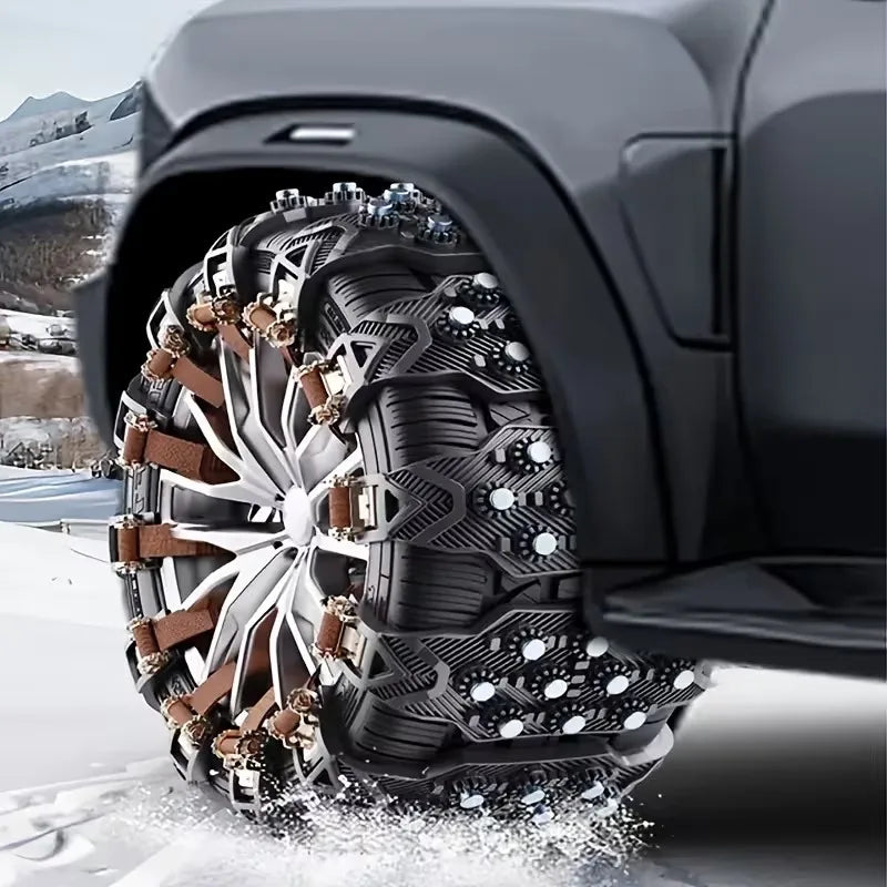 Snow Chains for Car Tires Universal Fit Heavy Duty Anti Slip Traction for SUV Sedan Winter Driving on Snow Ice Roads Vue