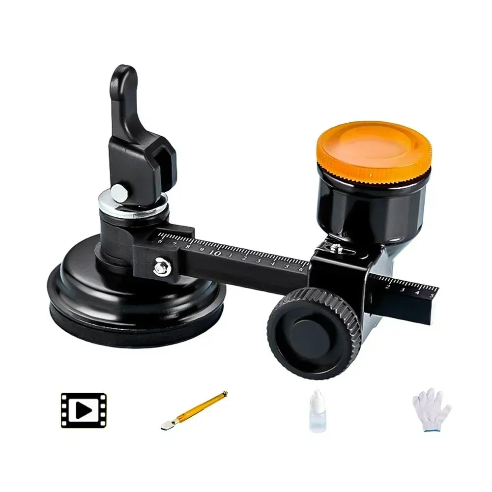 Adjustable Glass Circle Cutter with Suction Cup | 12–20cm Glass Circle Cutter Vue type E China Mainland