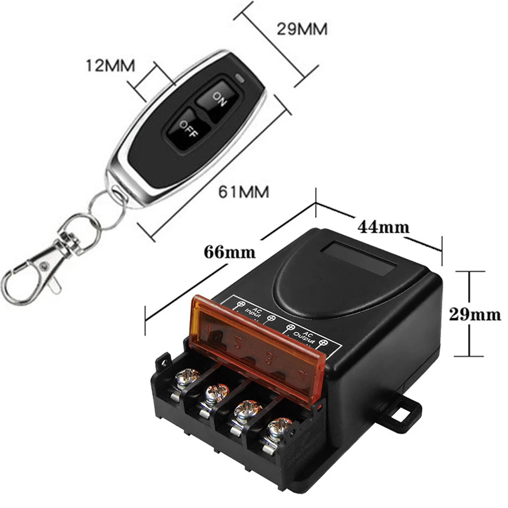 433MHz Smart Light Switch Wireless Remote Control AC90-265V 30A Relay Module ON/OFF Transmitter Keyfob Home for Fan Ceiling Lamp Vue