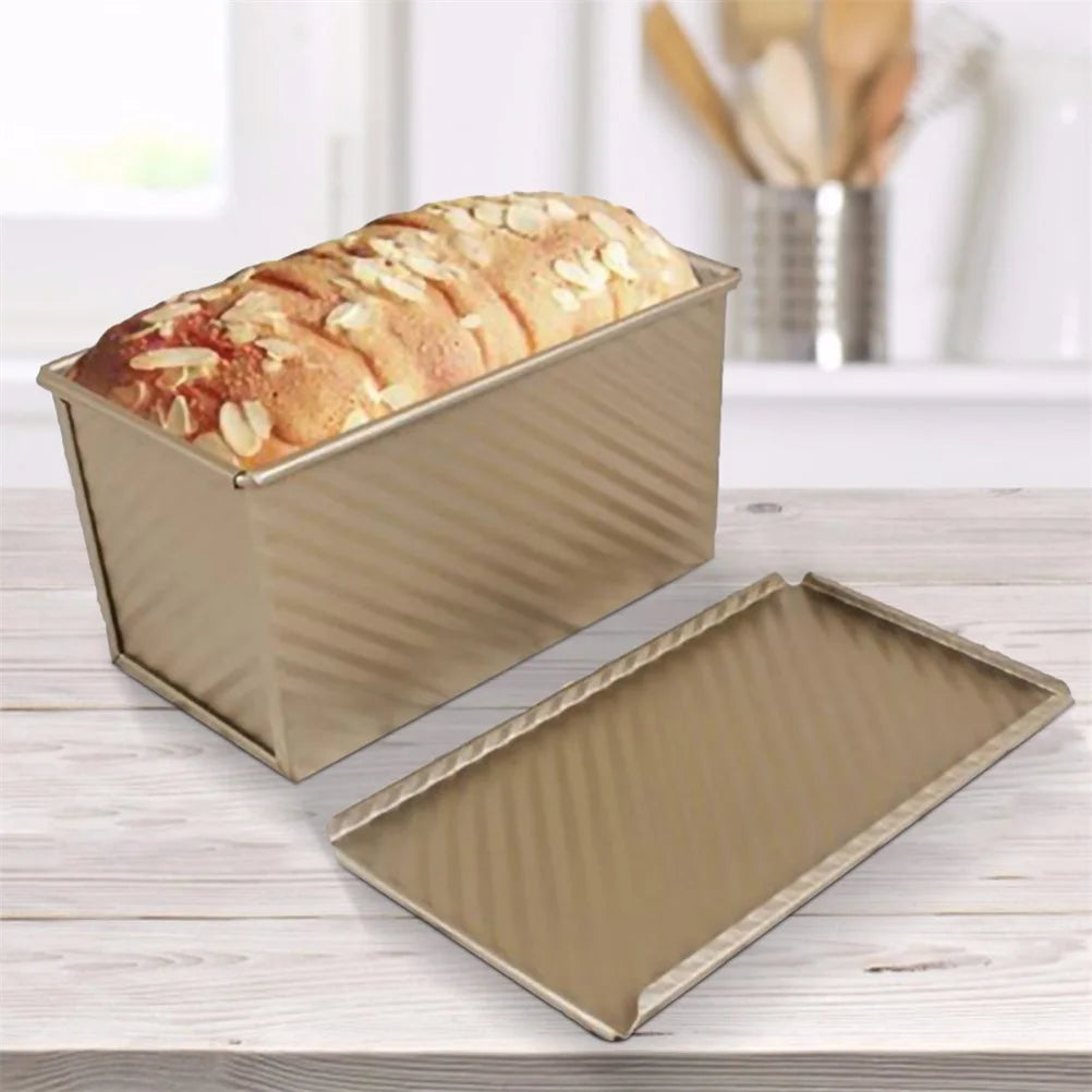 Bread Pan with Lid Baking Mold Cake Toast Carbon Steel Nonstick Toasted Bread Box Baking Tools Vue