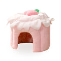 Cake Shape Pet Hideout House Strawberry Design Comfortable Hamster Warm Nest Soft Hamster Shelter House For Autumn Winter Vue Pink