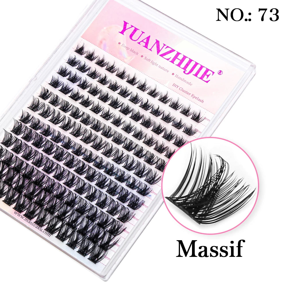 YUANZHIJIE New Mix DIY Clusters Eyelash Extension Segmented Volume Natural Individual Eyelashes Bundles Makeup Supplies Vue 73 C 0.07mm|MIX