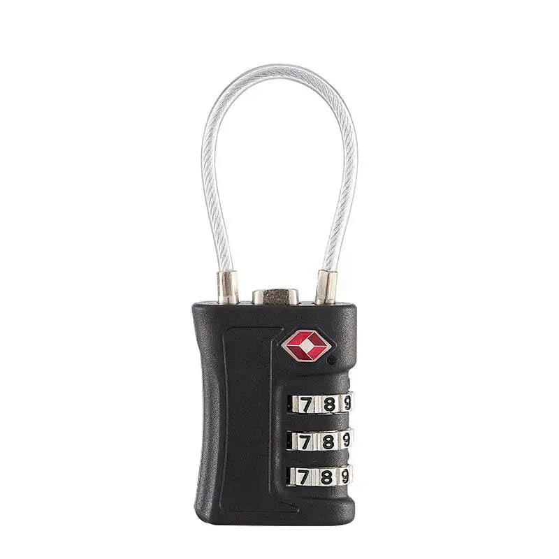 New TSA Customs Colorful Code Lock for Travel Luggage Password Changeable Lock Contrast Color Design Padlock Cabinet Locker Vue black 2