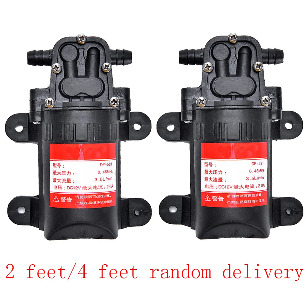 DP-521 12V 70PSI 3.5L/min Durable Agricultural Electric Water Pump 0.48Mpa Micro High Pressure Diaphragm Water Spray Wash Pump Vue