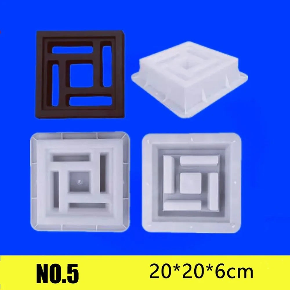 Plastic Hollow Brick Mold 20*20*6cm Square Wall Brick Mould 3D Carving Anti-Slip Cement Antique Brick Mold Cement Antique Window Vue 5