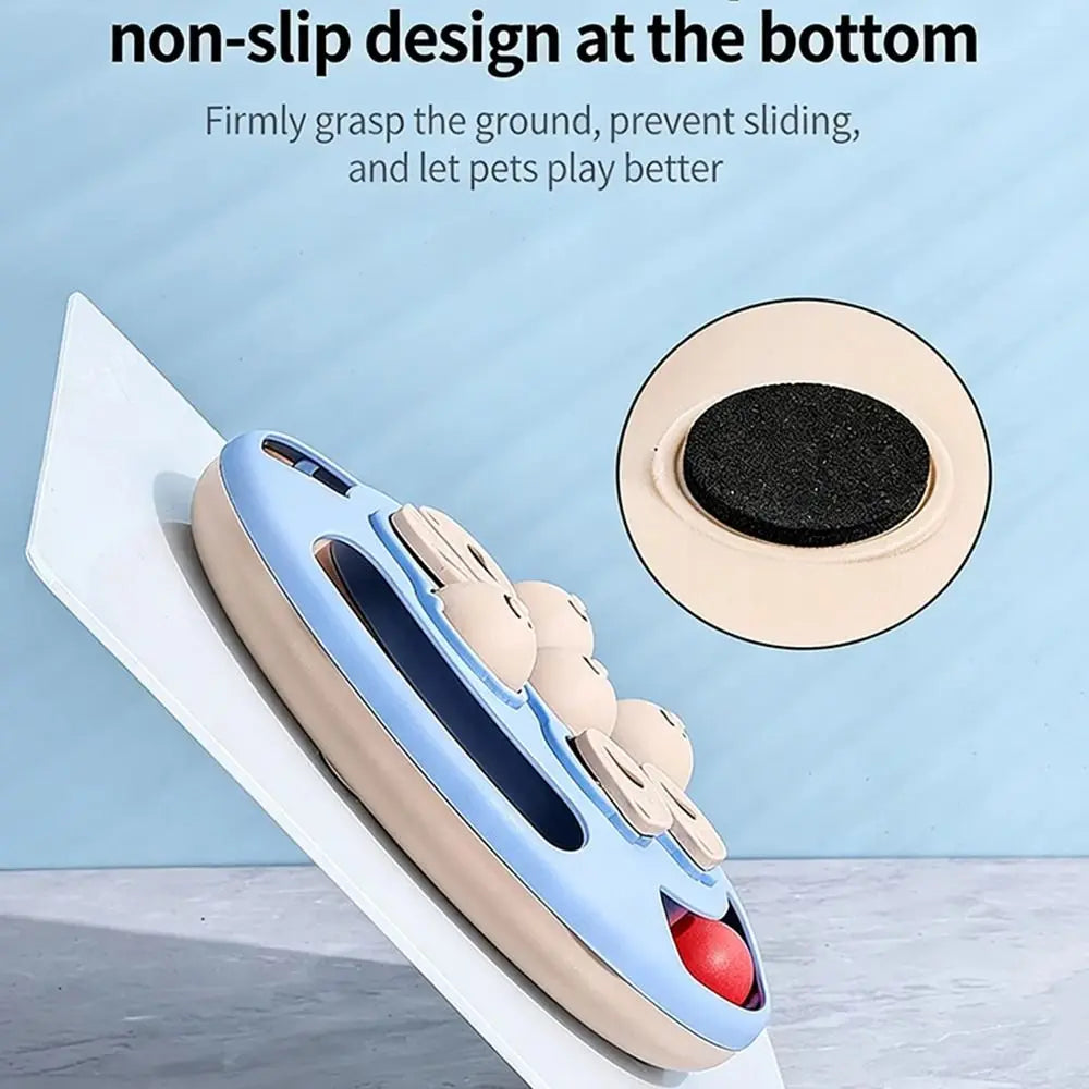 Turntable Design Smart Cat Puzzle Toy Feather Teaser Ball Track Interactive Slow Feeder Self-Play Non-Slip Base Vue