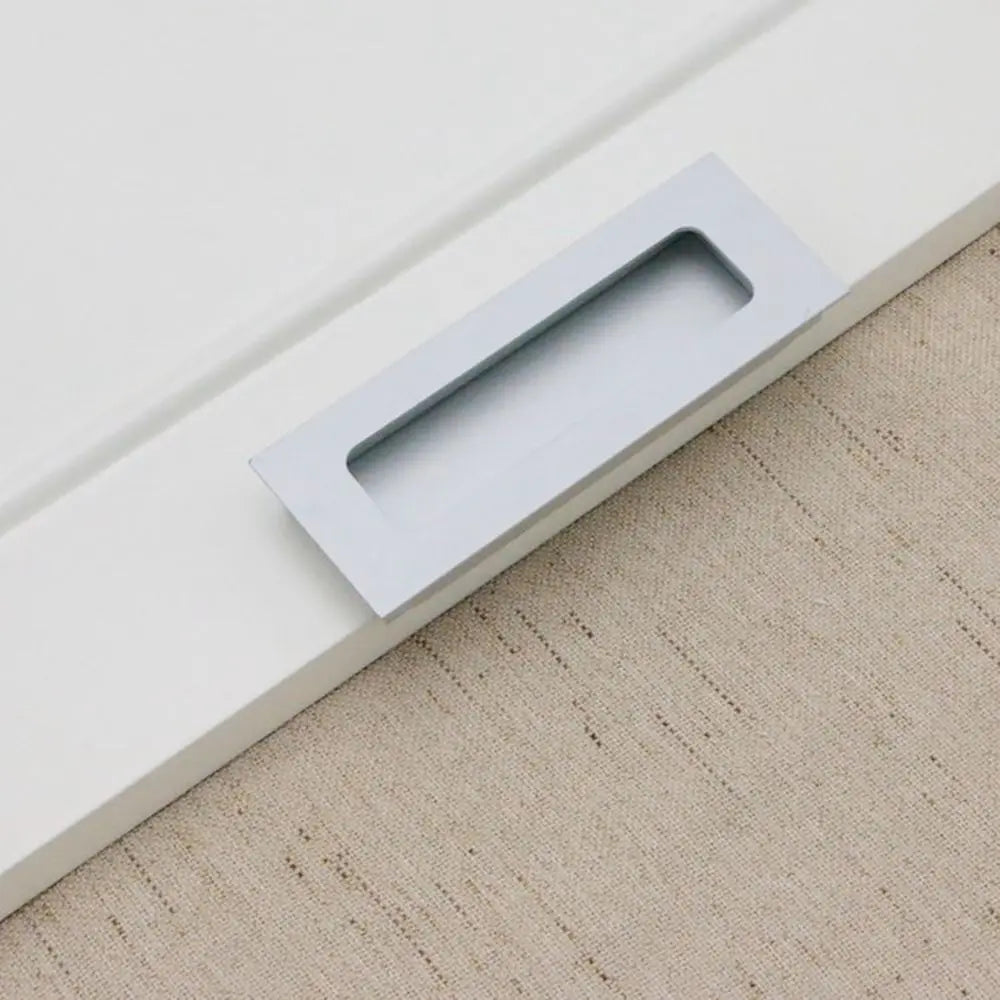 Finger Pulls Drawer Accessory for Sliding Door Furniture Knobs Door Handles Barn Door Handles Cabinet Pulls Finger Flush Pulls Vue silver-hold 128mm