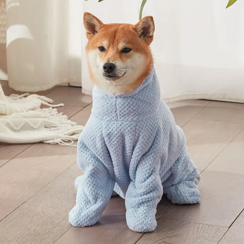 Practical Absorbent Pet Bathing Clothes Quick-Dry Full-Coverage Dog Drying Coat Thickened Soft Pet Bath Towel for Puppy Cat Vue