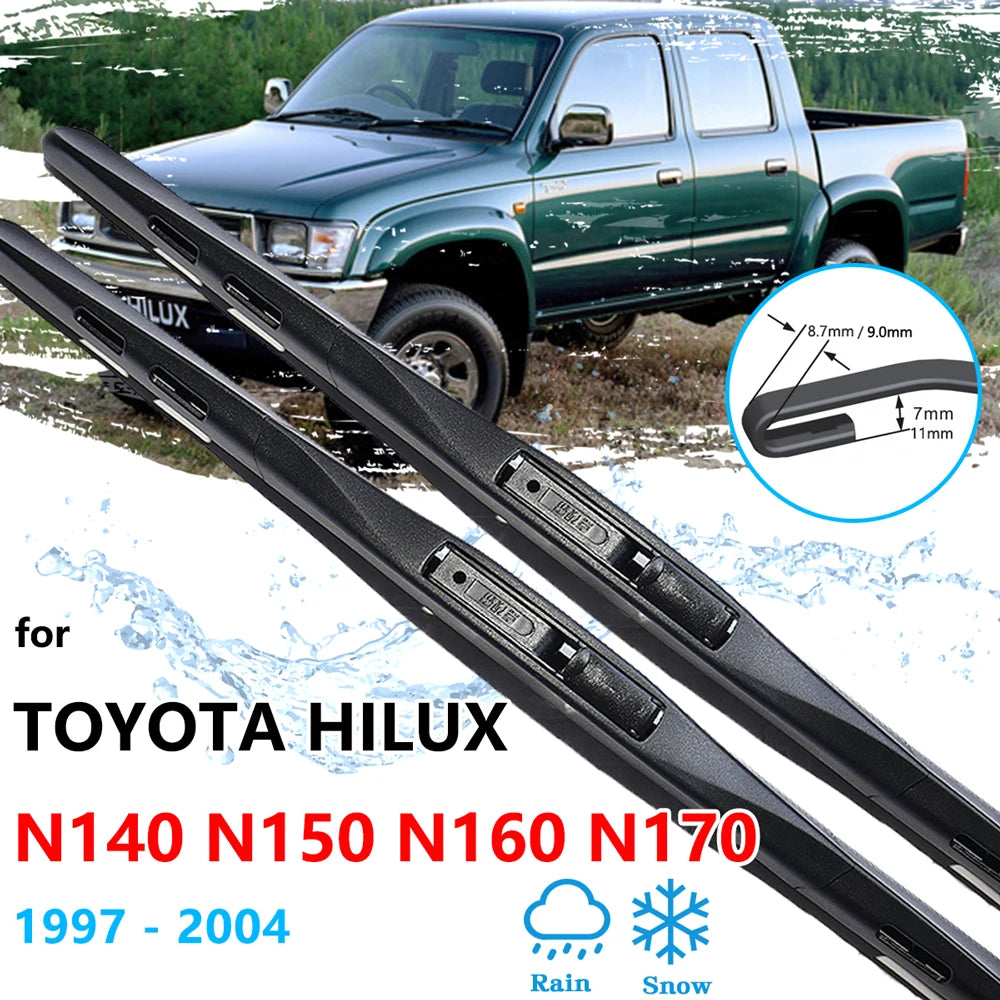 Toyota Hilux N140–N170 1997–2004 Frameless Front Wiper Blades 2x Wiper Blades Vue