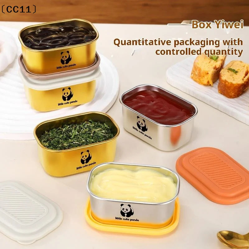 140ml With Sealed Lid Seasoning Box Leak-proof 304 Stainless Steel Sauce Cup Durable High Quality Condiment Containers〔CC11〕 Vue