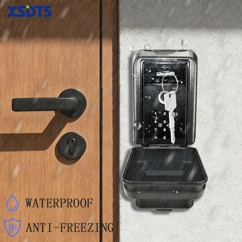 XSDTS Waterproof Key Safe Box Smart Fingerprint Storage Secret Key Safety Box Tuya App Bluetooth Hub Unlock Padlock Vue