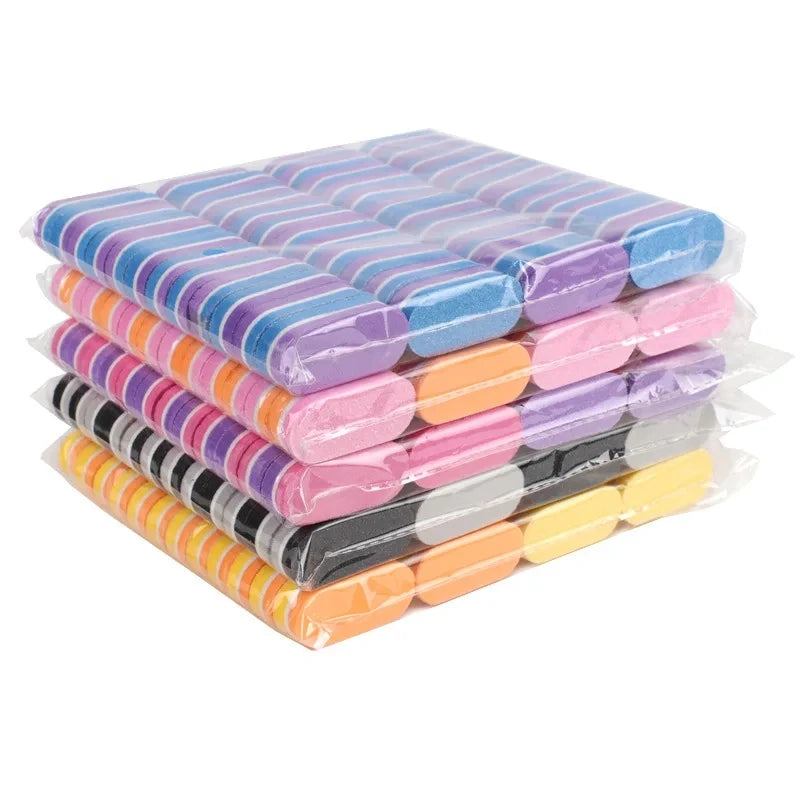 10/20/40Pcs Mini Nails Sponge File Buffer Block Double Color Buffing Sanding File Pedicure Manicure Tool Gel Suplies Accessories Vue