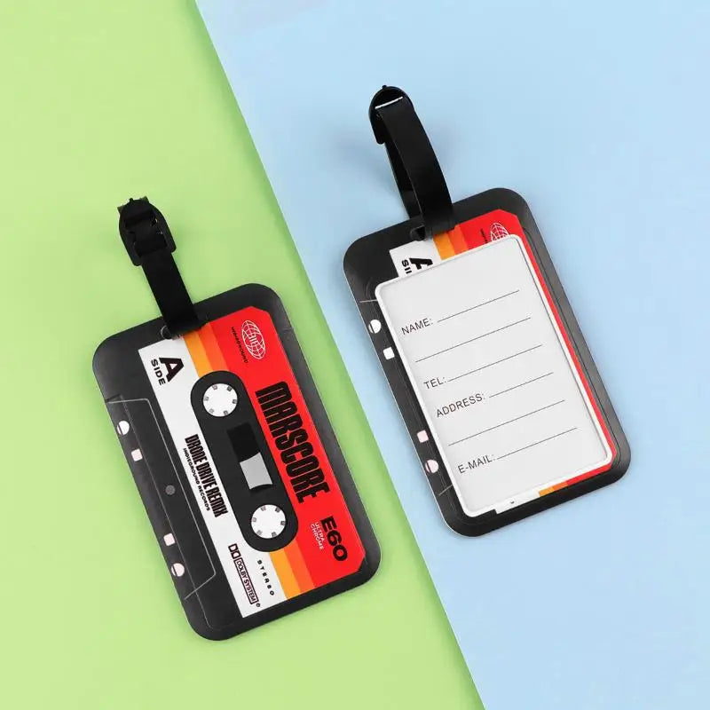 Plastic Luggage Tag Vintage Tape Style Anti Lost ID Holder For Suitcase Secure Travel Bag Accessories Vue