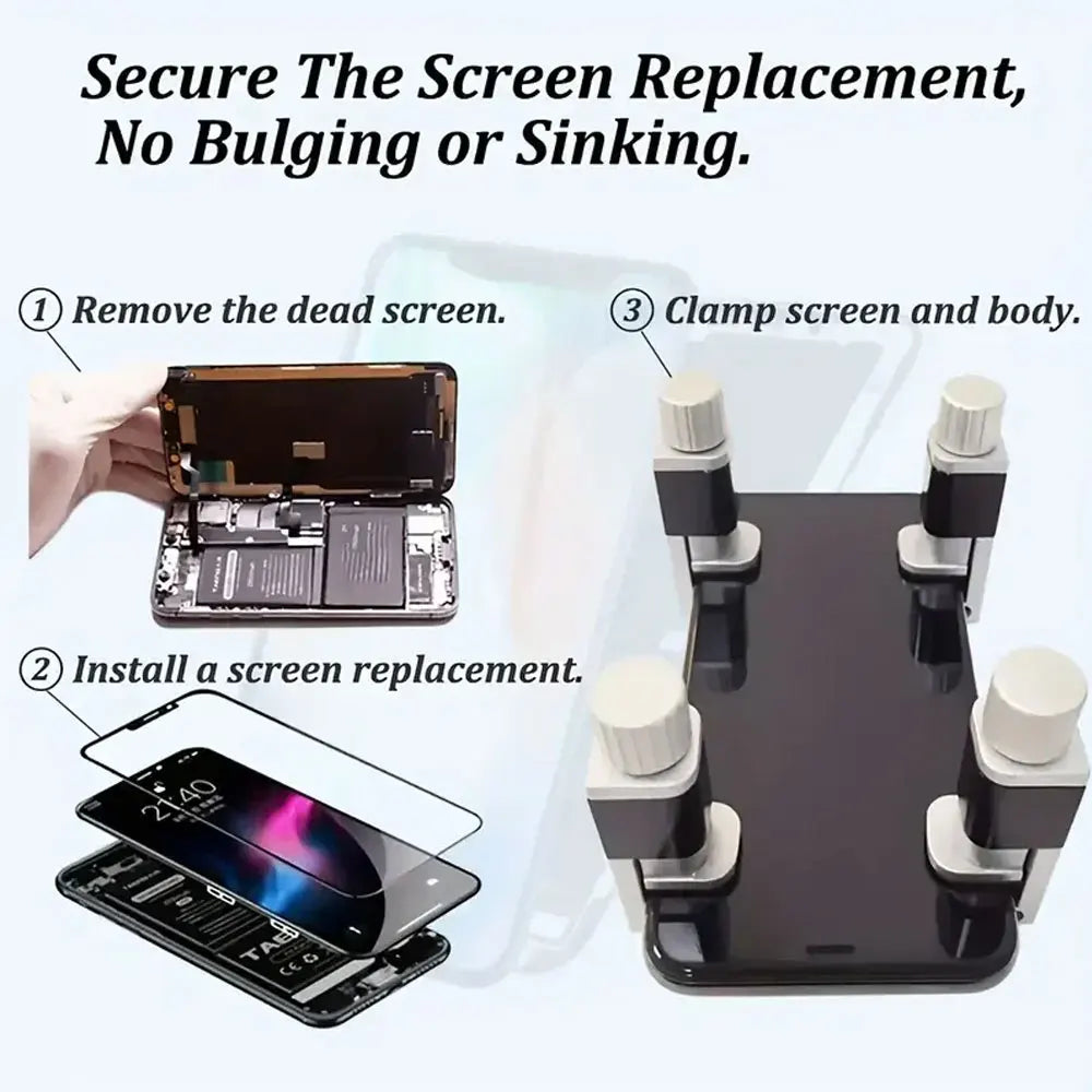 4 PCS Set Adjustable Phone Repair Repair Clamp For Smartphones, Tablets, Laptops & Ipads- Phone Screen Securing Tools Set Vue