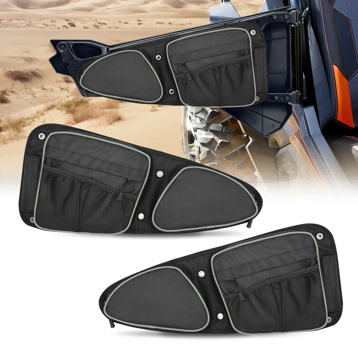 Frokom Front RZR Storage Bags with Knee Protection Pads and Upgraded Zipper - Side by Side Door Bags with Cup Holder Compatible with RZR XP Turbo 1000 Turbo S 900XC S900 S1000 2014-2023 Vue United States