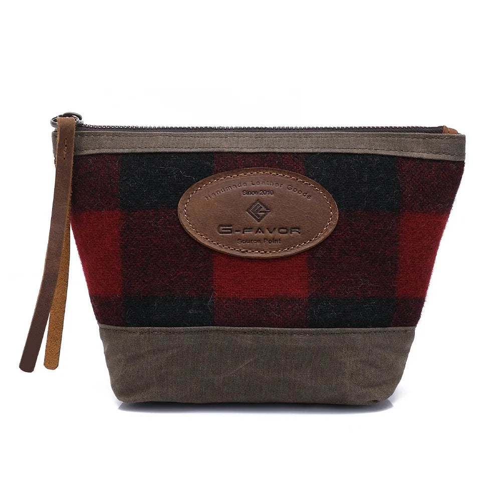 Handbag Women's Handbag Oil Wax Canvas British Retro Zipper Women's Handbag Change Bag Large Capacity Vue
