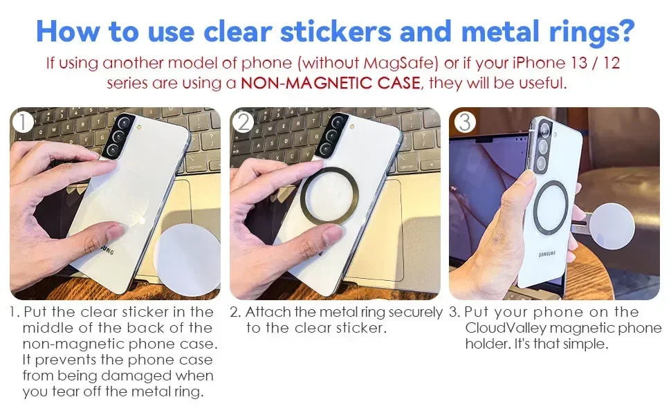 Foldable Magnetic Phone Holder For Laptop Computer Monitor Universal Side Stand For Magsafe iPhone 17 16 15 Series All Phones Vue