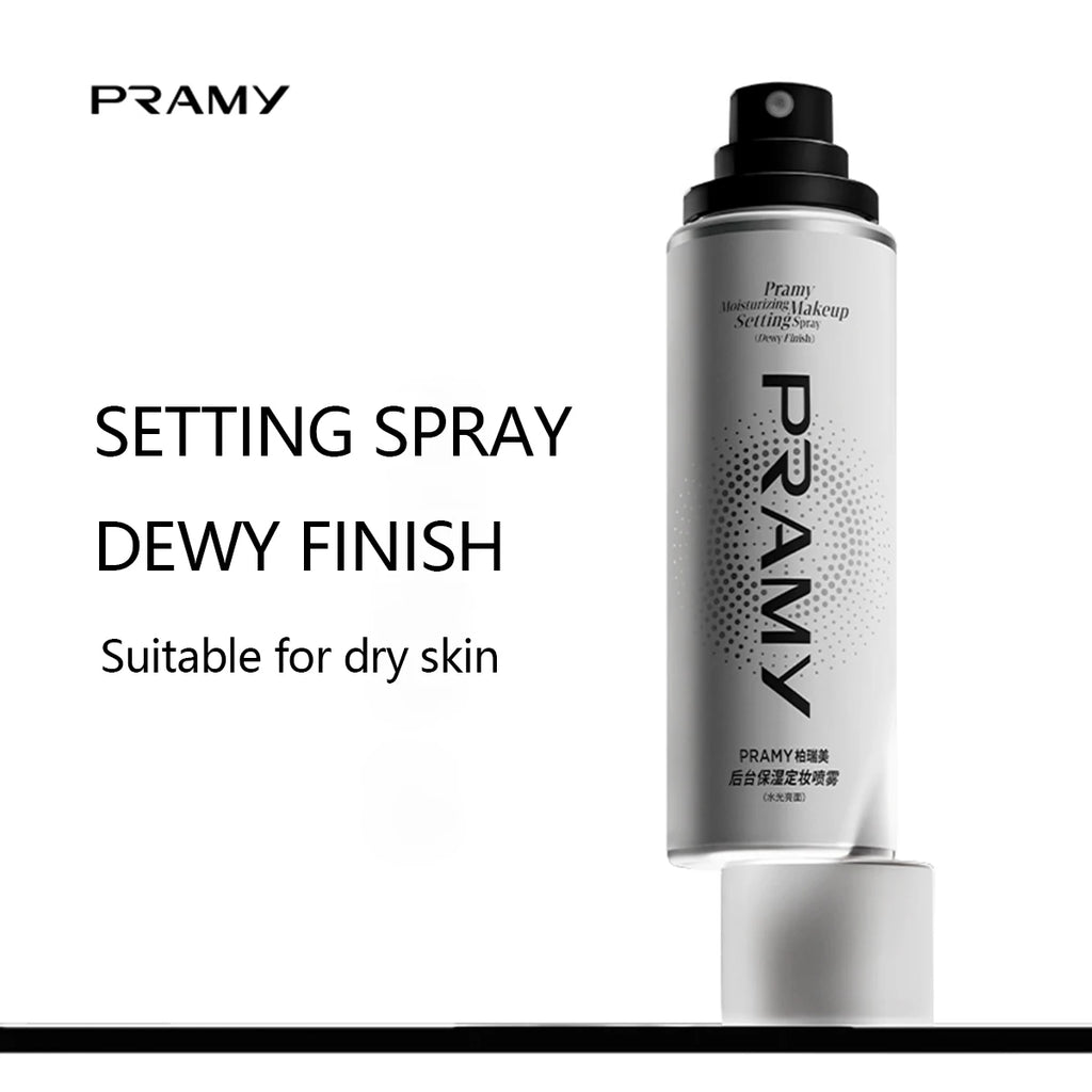 PRAMY Setting Spray FINISH,Fine Mist Texture,Refreshing&Non-Sticky,Long-Lasting Makeup Lock,Hydrating&Soothing,Gentle Formula Vue DEWY FINISH