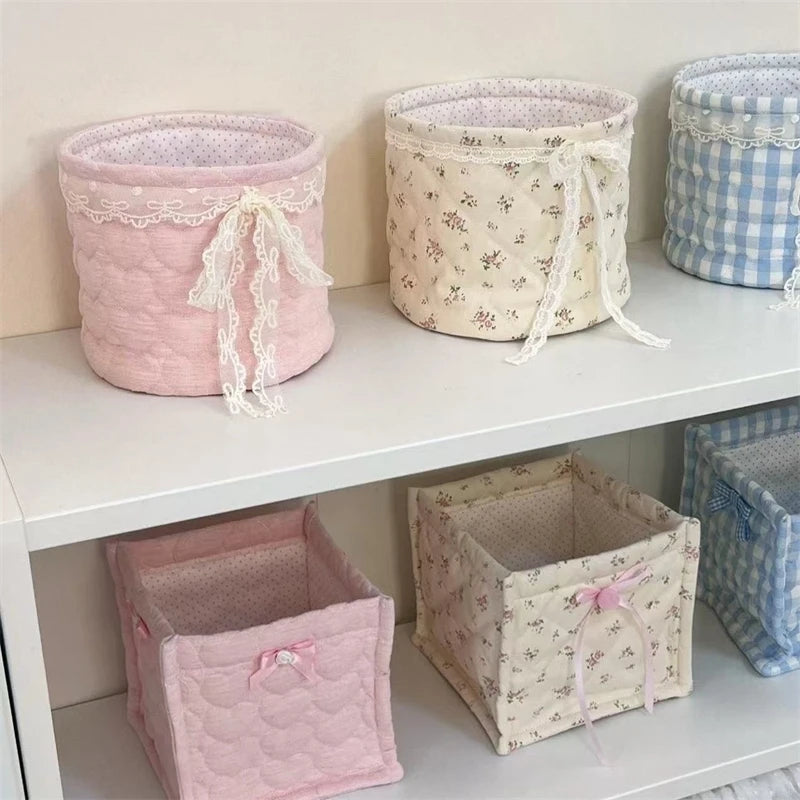 Square Storage Basket Desktop Organizer Storage Basket Box Organizer For Home Table Decor For Women Girls Birthday Gift Vue