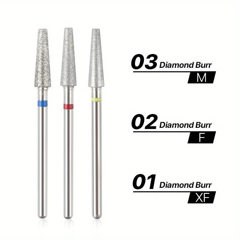 4PCS Tapered Diamond Nail Drill Bits Cuticle Clean Milling Cutter for Electric Manicure Drill Nails Accessories Vue NGH-029-06
