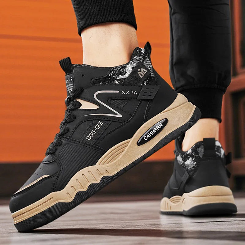 Men's High Top Skate Shoes – Thick Sole Casual Sneakers High Top Sneakers Vue