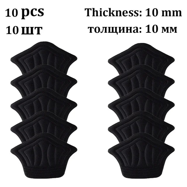 Insoles Patch Heel Pads Sport Shoes Back Sticker Adjustable Antiwear Vue 5pairs-Black-thick