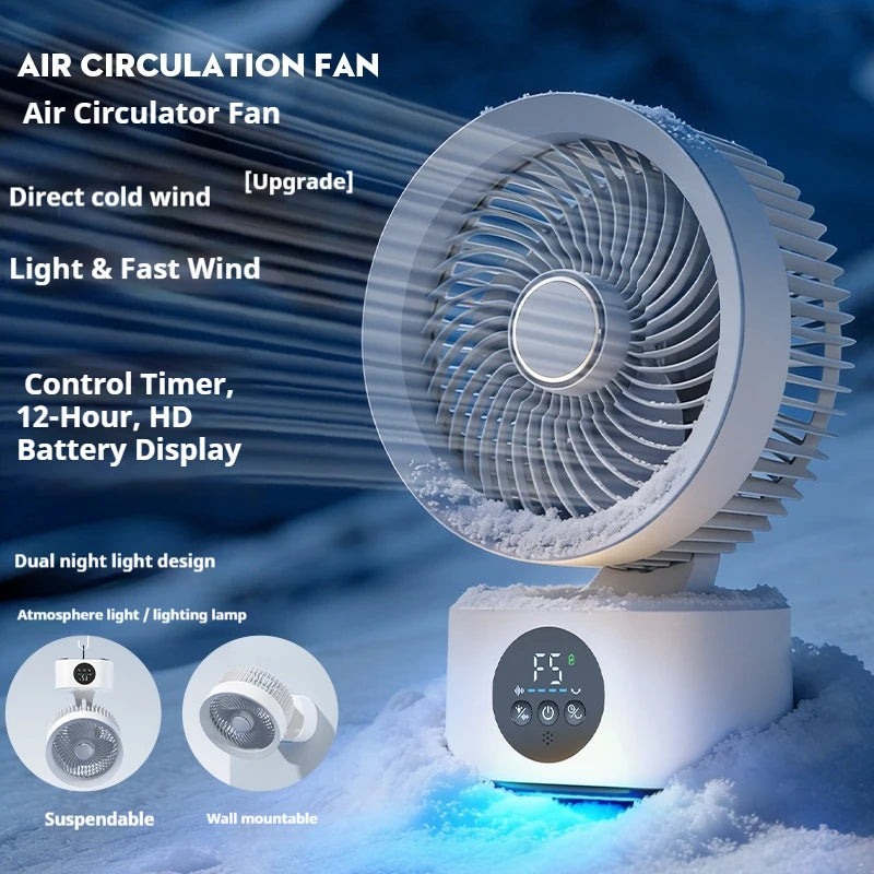 HOMEFISH Portable Rechargeable USB Wall Hanging Fan Remote Control