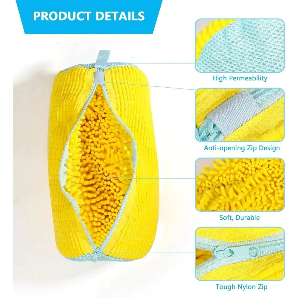 1PCS Shoe Wash Shoes Bag Padded Net Laundry Protector Fluffy fibers Polyester Washing Shoes Machine Laundry Bag Drying Bags Vue