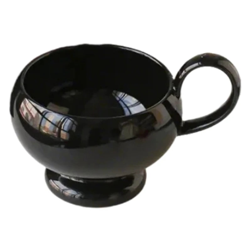 OOTDTY 280ml Ceramic Coffee Mug with Portable Handle Ceramic Coffee Mug Vue Black China Mainland 280ml