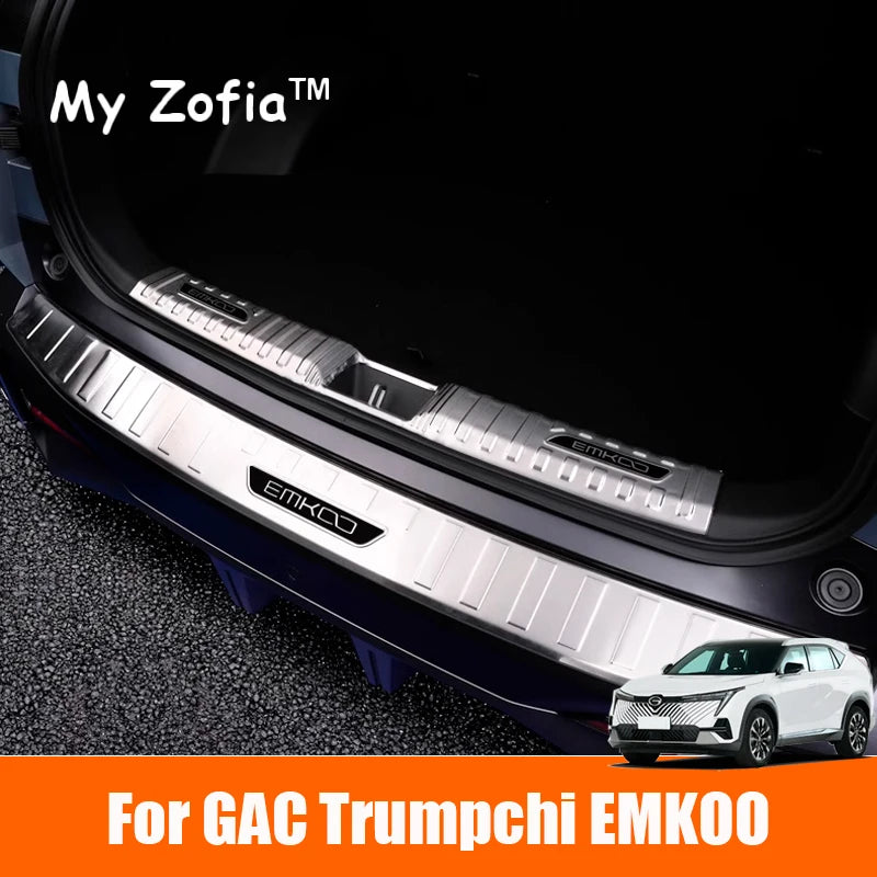 For GAC Trumpchi EMKOO 2023 2024 2025 Car Trunk Trim Rear Bumper Protector Stainless Steel Door Scuff Plate Sticker Accessories Vue