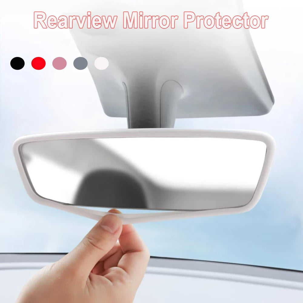 Silicone Rearview Mirror Protection Frame for Tesla Model Y Juniper Model 3 Highland 2026 Rearview Mirror Edge Protection Cover Vue