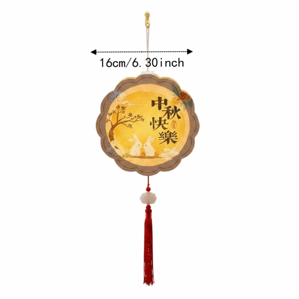 Luminous Mooncake Lantern Portable Traditional Rabbit Lamp Cell Battery Powered Glowing Mid Autumn Lantern Holiday Gift Vue
