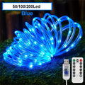 1PC LED 8-mode USB tube light,commercial street light with remote control,used for tree,party,decorative atmosphere lights ﻿ Vue Blue 1PC 10M100LED