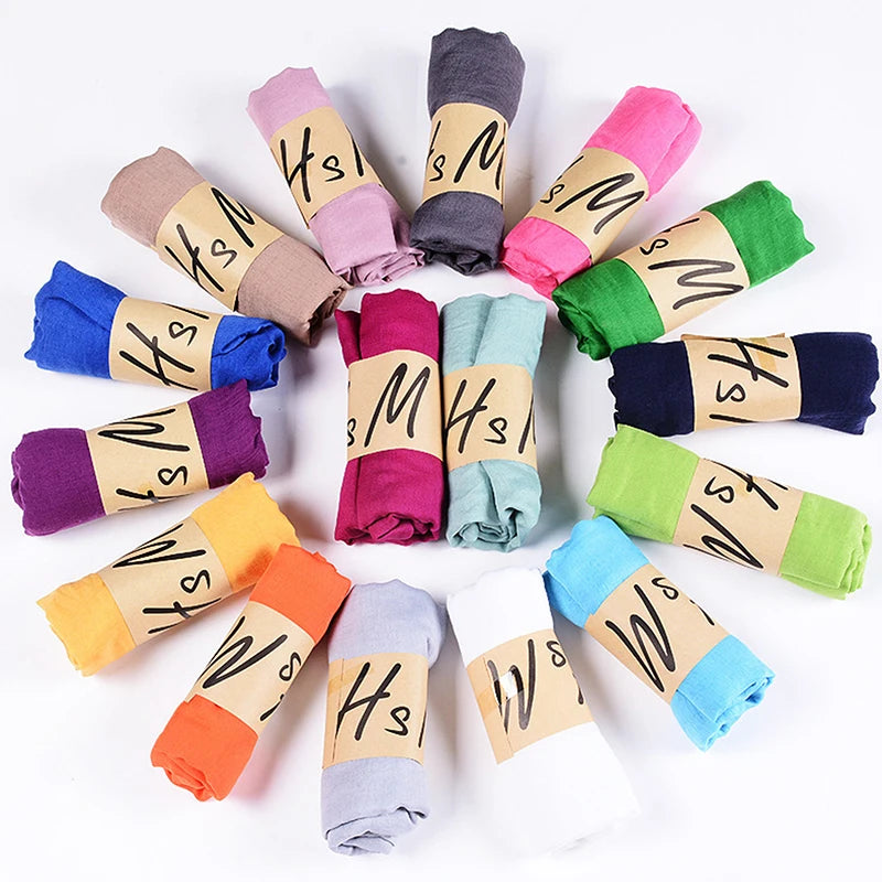 Women's Windproof Scarf Shawl Wearable Blanket Luxury Autumn And Winter Solid Color Cotton Warm Headscarf Gift Vue