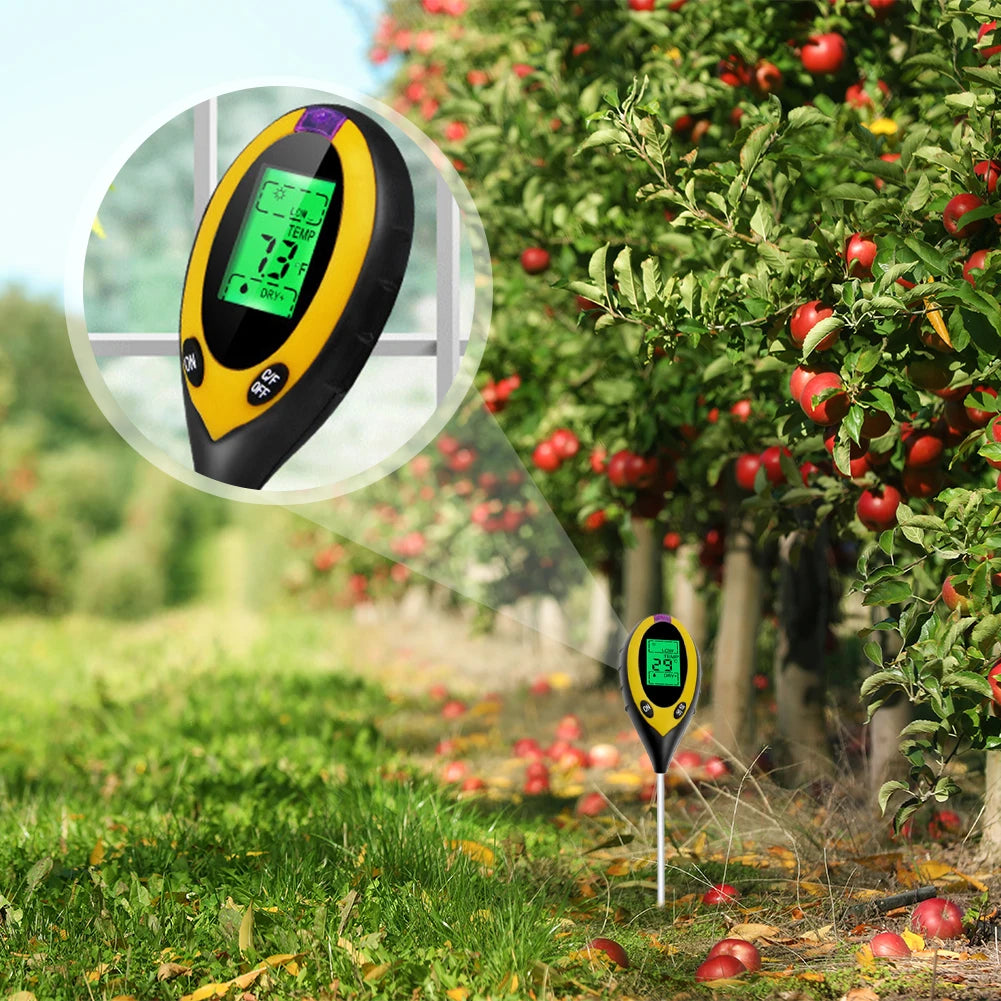 4-in-1 Smart Soil Tester – pH, Moisture, Light & Temp Soil Tester Meter Vue