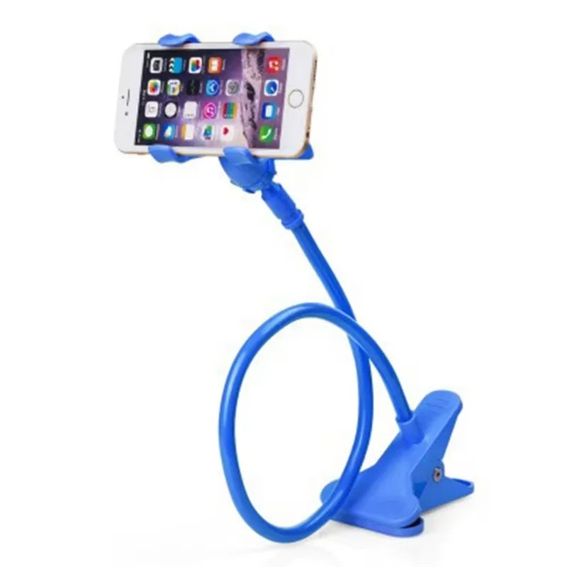 360 Clip Mobile Phone Holder Stand Portable Flexible Lazy Bed Desktop Bracket Smartphones Desk Bed Mount Stand Base Support 70cm Vue dark blue