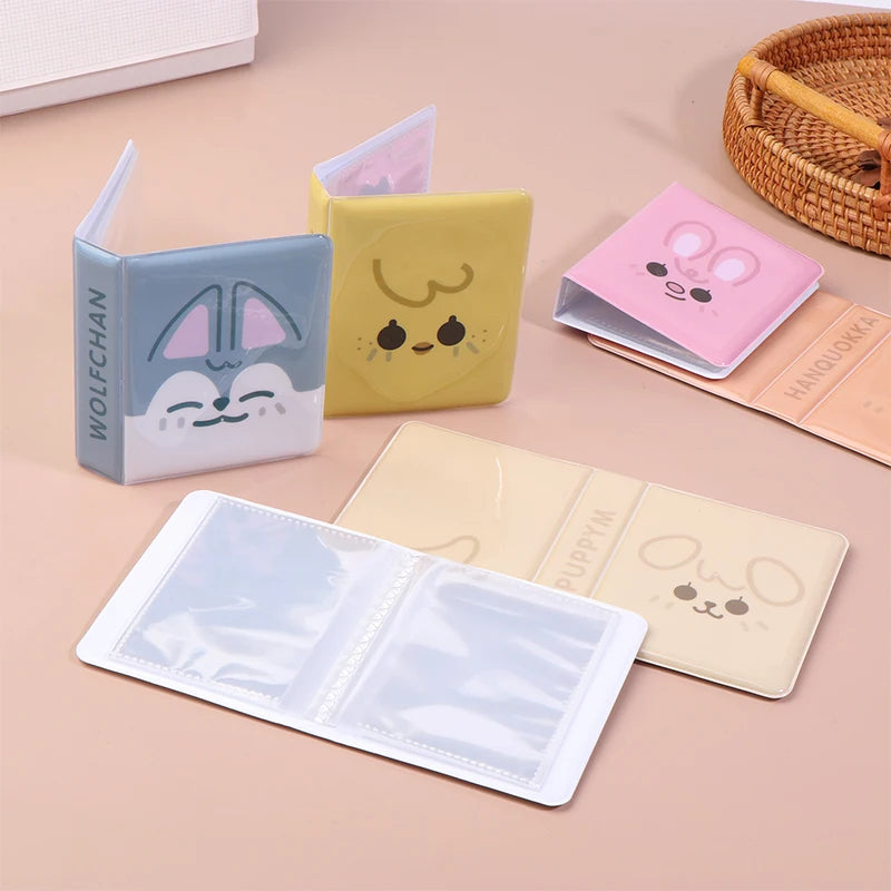 3 Inch Cartoon Animals Photo Album Mini Card Binder Cute Kpop Card Storage Book Idol Picture Postcard Organizer Vue