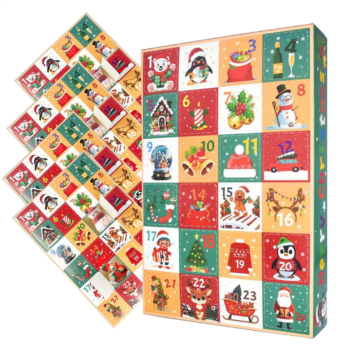 Countdown Calendar Empty Reusable 5 Pieces Container Christmas 24 Days Countdown Calendar for Activities Gathering Festival Vue