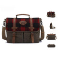 Vintage Oil Wax Canvas Men's Shoulder Boys Messenger Bag Japanese Mailman Bag Men's Commuter British Style First Layer Cowhide Vue Beige