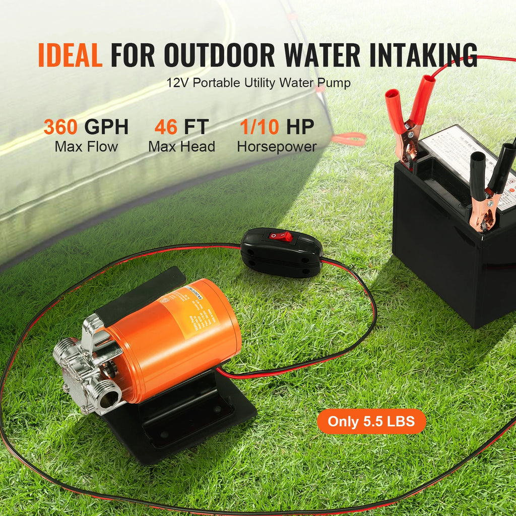SucceBuy 12V 360GPH Portable Electric Water Transfer Pump Kit Electric Water Pump Vue