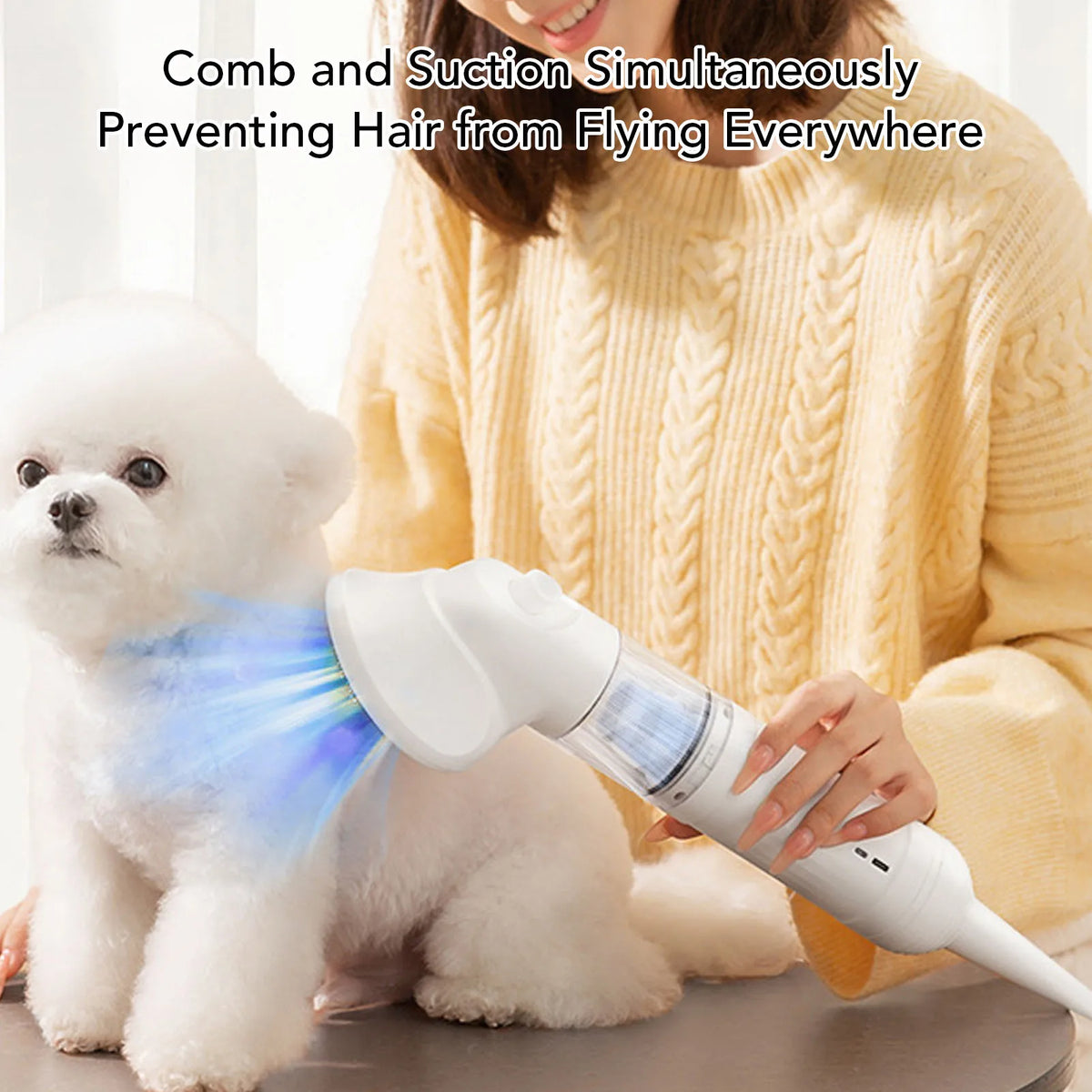 Pet Grooming Vacuum Cleaner Automatic Shedding Brush Dog Vacuum Grooming Kit for Dogs Cats Bed Carpet Pet Grooming Vacuum Kit Vue